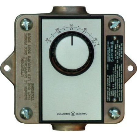 TPI INDUSTRIAL TPI Remote Mounted Thermostat Double Pole Double Throw Bi-Metal 120-277V 50-90DegF EPETD8D